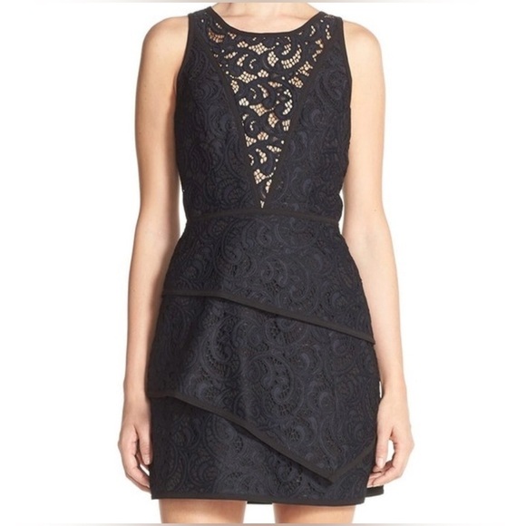 BCBGMaxAzria Dresses & Skirts - BCBGMaxAzria Black Lace Mini Dress